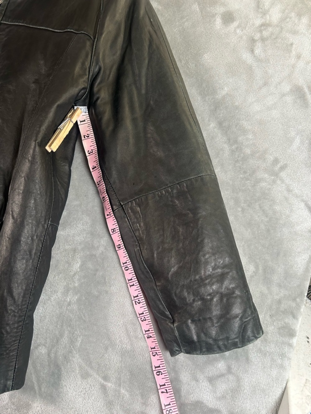 DNK Black Leather Bomber Jacket - Picture 10 of 16
